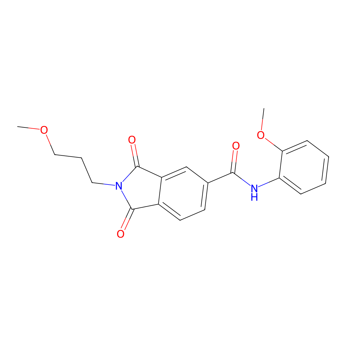 N-(2-methoxyphenyl)-2-(3-methoxypropyl)-1,3-dioxoisoindole-5-carboxamide molecular structure, CAS 356092-78-9