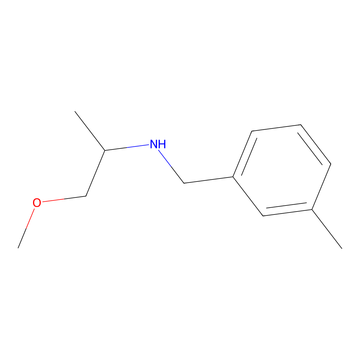 (2-Methoxy-1-methyl-ethyl)-(3-methyl-benzyl)-amine molecular structure, CAS 356092-84-7