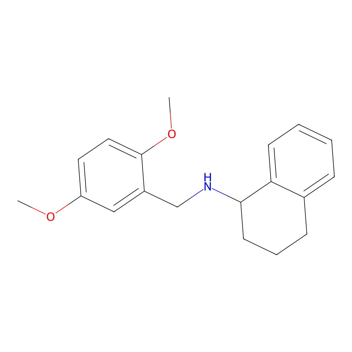 N-[(2,5-dimethoxyphenyl)methyl]-1,2,3,4-tetrahydronaphthalen-1-amine molecular structure, CAS 356092-88-1