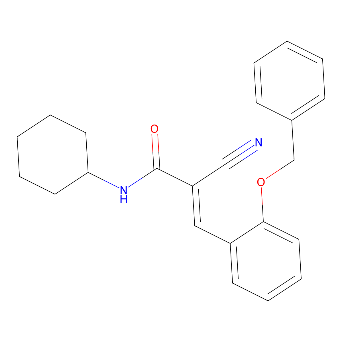 2-Cyano-N-cyclohexyl-3-[2-(phenylmethoxy)phenyl]-2-propenamide molecular structure, CAS 356092-89-2