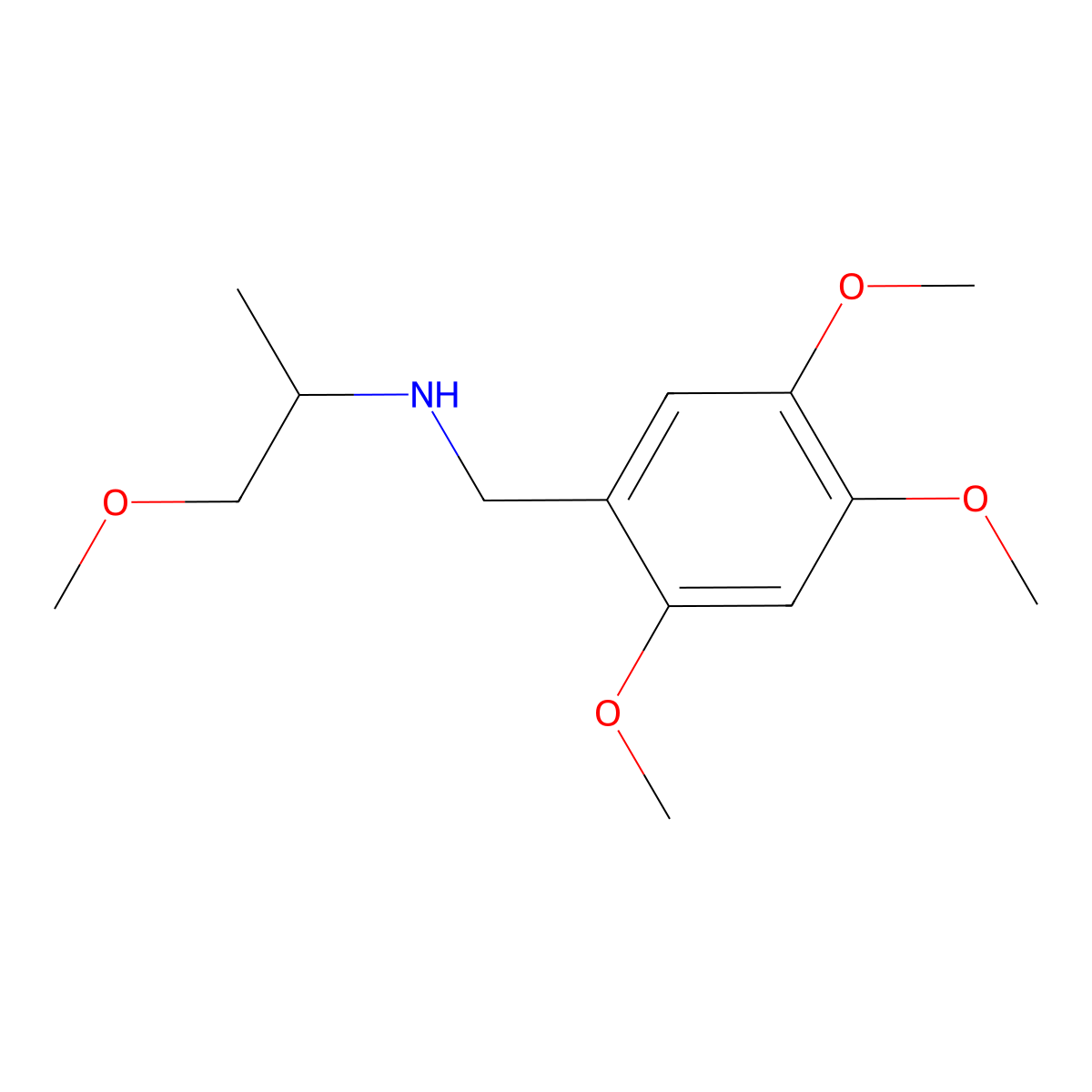 1-methoxy-N-(2,4,5-trimethoxybenzyl)propan-2-amine molecular structure, CAS 356093-03-3