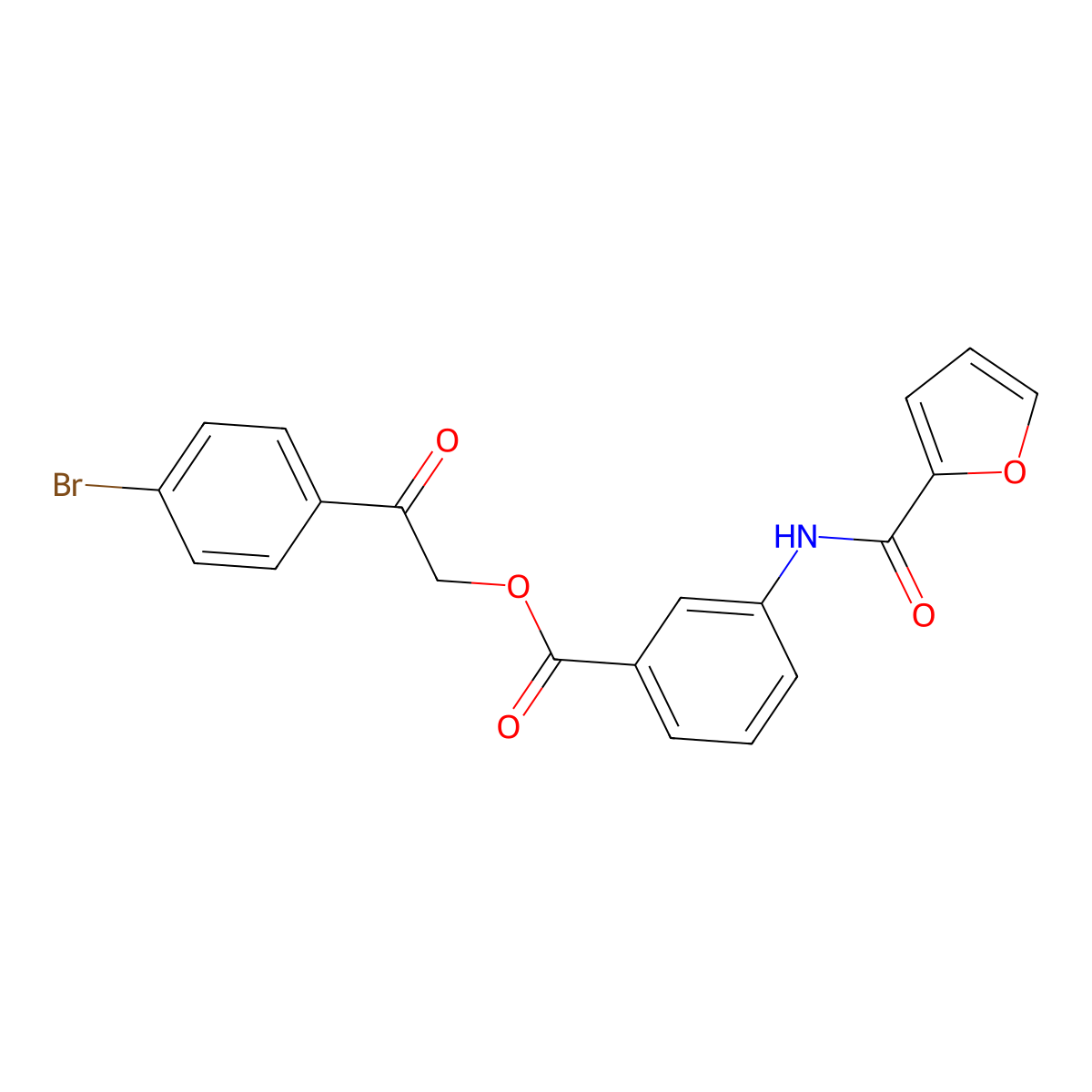 [2-(4-Bromophenyl)-2-oxoethyl] 3-(furan-2-carbonylamino)benzoate molecular structure, CAS 356093-09-9