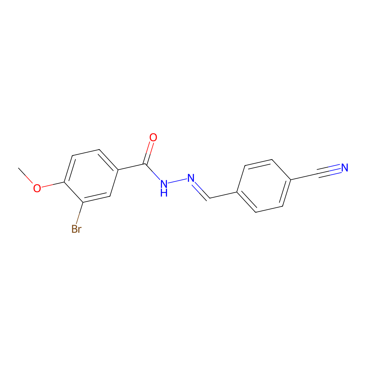 3-Bromo-4-methoxybenzoic acid 2-[(4-cyanophenyl)methylene]hydrazide molecular structure, CAS 356093-48-6
