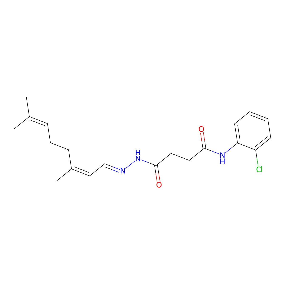 4-[(2-Chlorophenyl)amino]-4-oxobutanoic acid 2-(3,7-dimethyl-2,6-octadien-1-ylidene)hydrazide molecular structure, CAS 356093-64-6