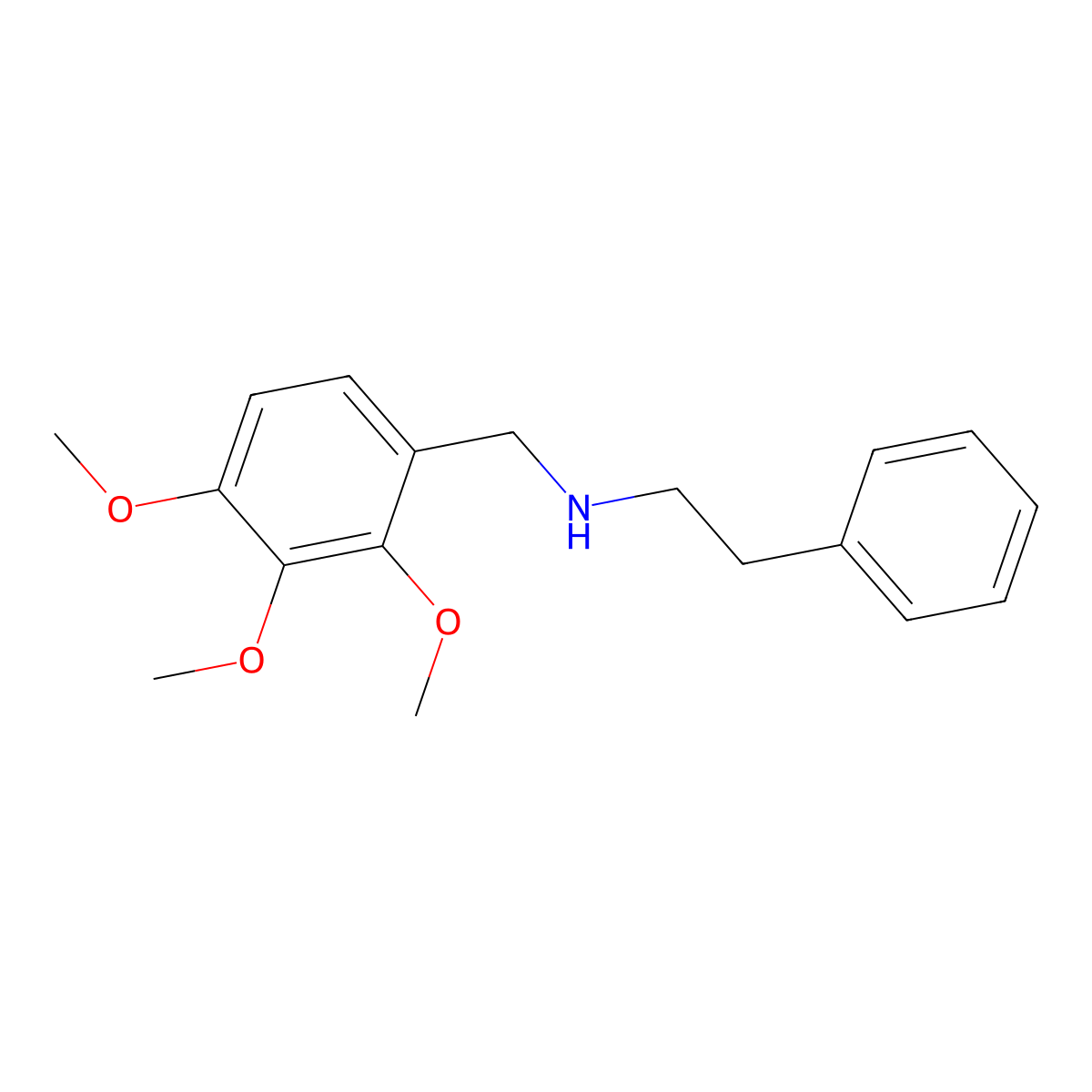 2-phenyl-N-(2,3,4-trimethoxybenzyl)ethanamine molecular structure, CAS 356093-69-1