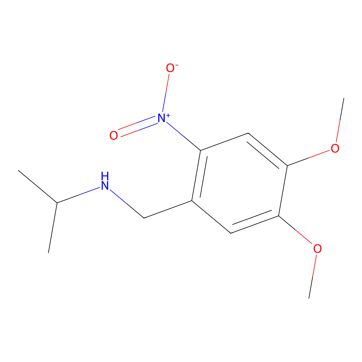 N-(4,5-dimethoxy-2-nitrobenzyl)propan-2-amine molecular structure, CAS 356093-80-6