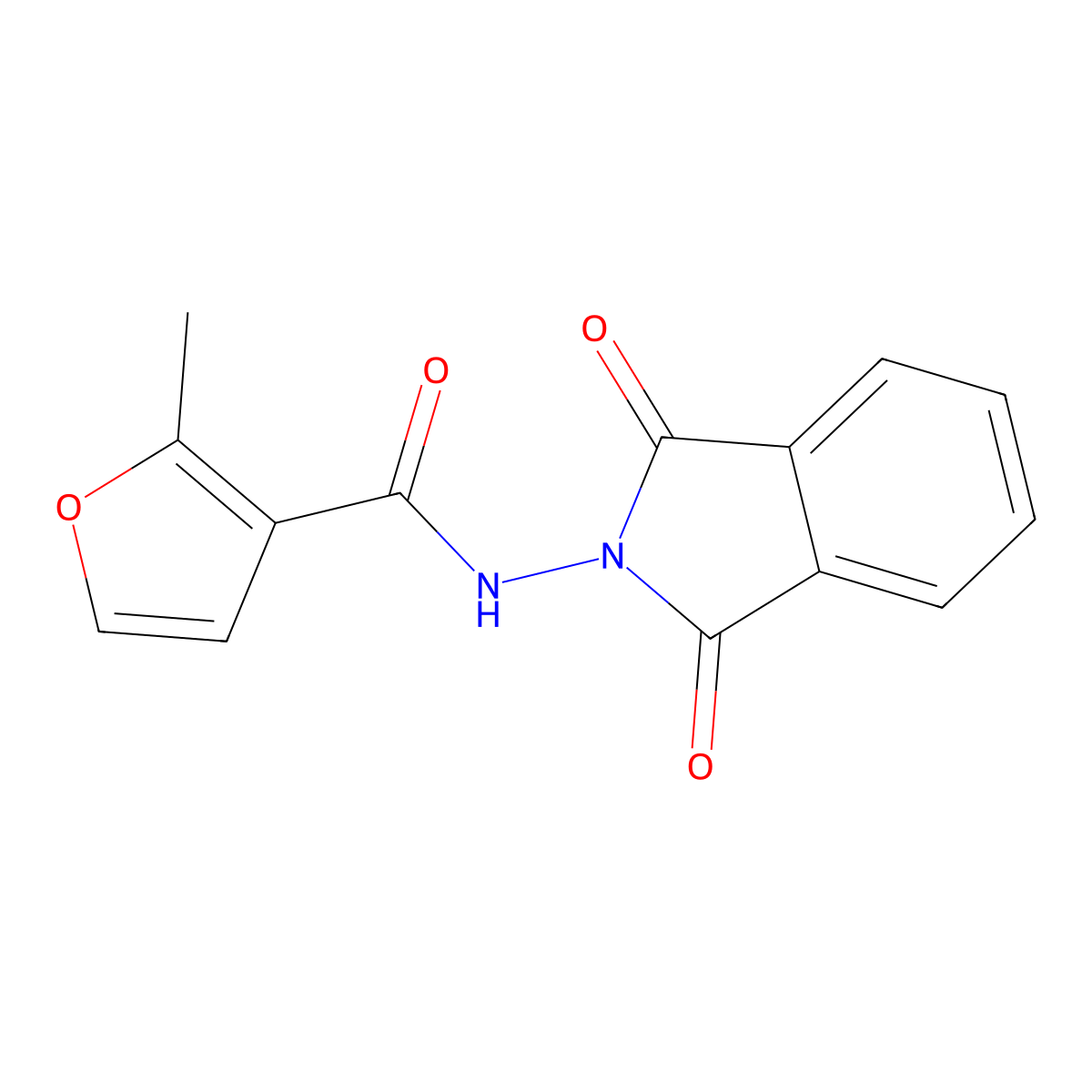 N-(1,3-dioxoisoindol-2-yl)-2-methylfuran-3-carboxamide molecular structure, CAS 356093-82-8
