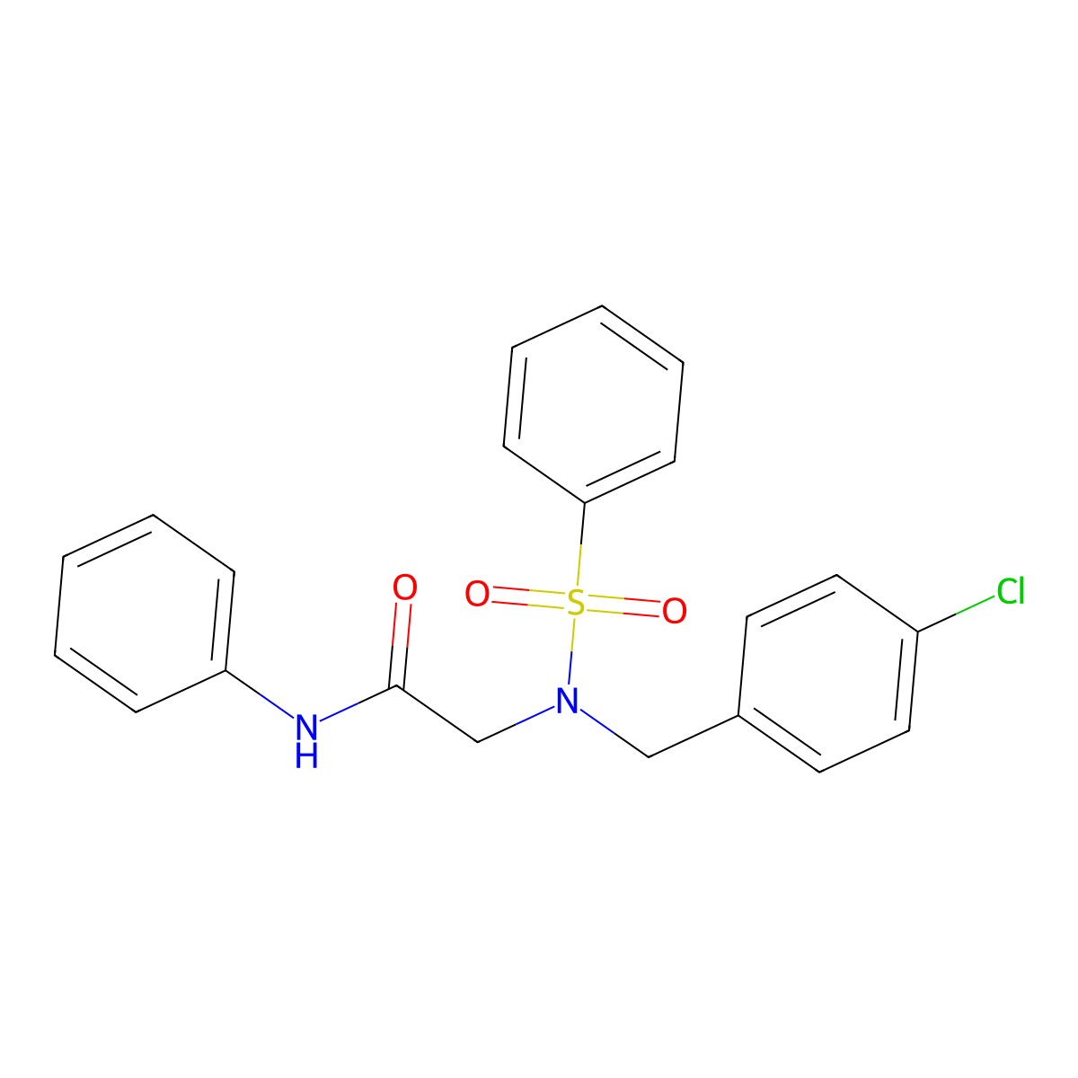 2-[benzenesulfonyl-[(4-chlorophenyl)methyl]amino]-N-phenylacetamide molecular structure, CAS 356093-84-0