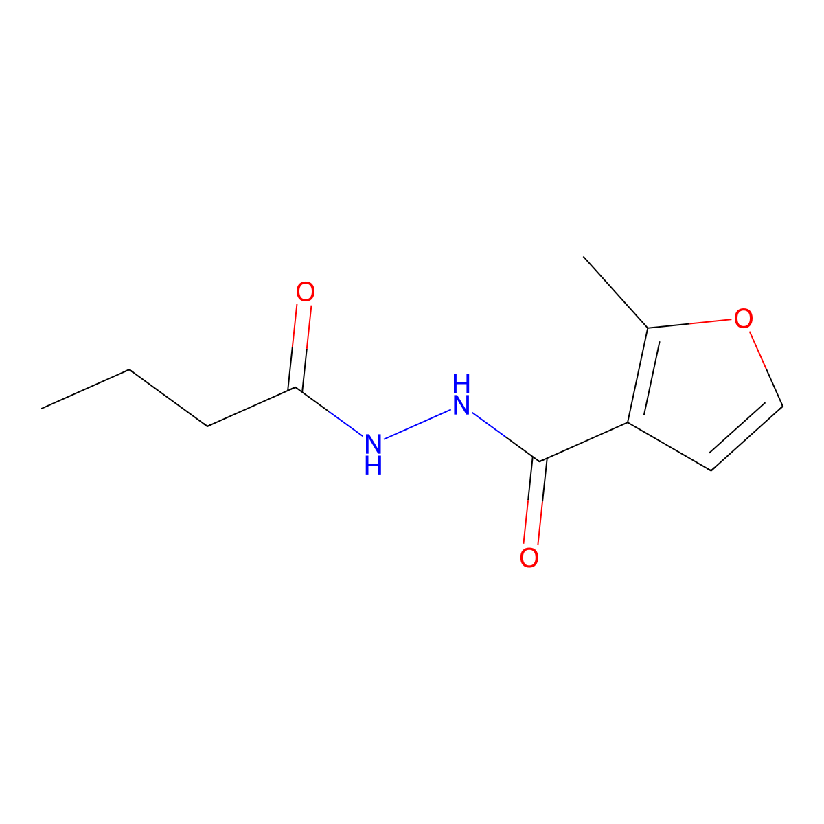 N'-butanoyl-2-methylfuran-3-carbohydrazide molecular structure, CAS 356093-96-4