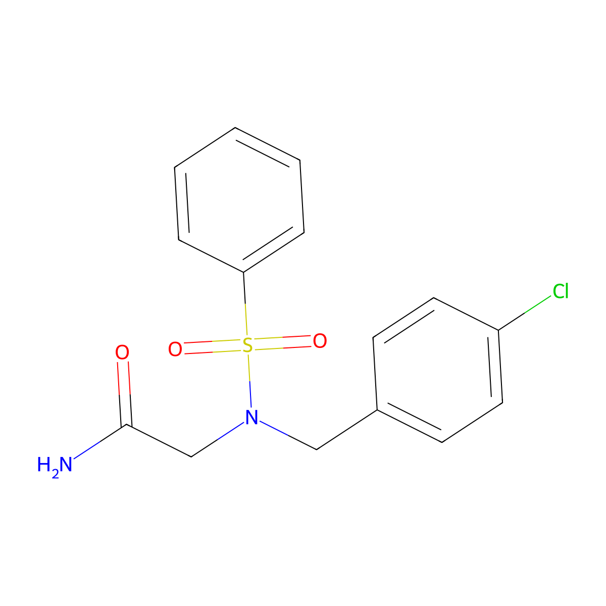 2-[Benzenesulfonyl-[(4-chlorophenyl)methyl]amino]acetamide molecular structure, CAS 356093-97-5