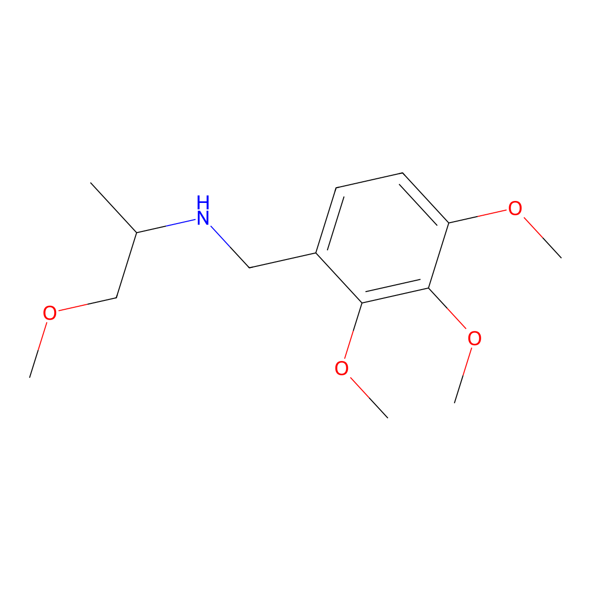 1-methoxy-N-[(2,3,4-trimethoxyphenyl)methyl]-2-propanamine molecular structure, CAS 356094-07-0