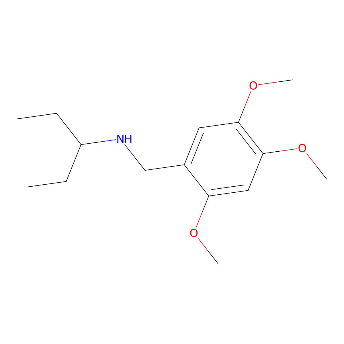 N-[(2,4,5-trimethoxyphenyl)methyl]pentan-3-amine molecular structure, CAS 356094-16-1