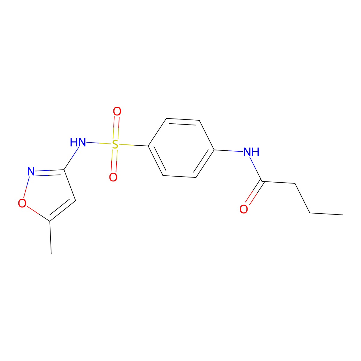 N-{4-[(5-methyl-1,2-oxazol-3-yl)sulfamoyl]phenyl}butanamide molecular structure, CAS 356094-23-0