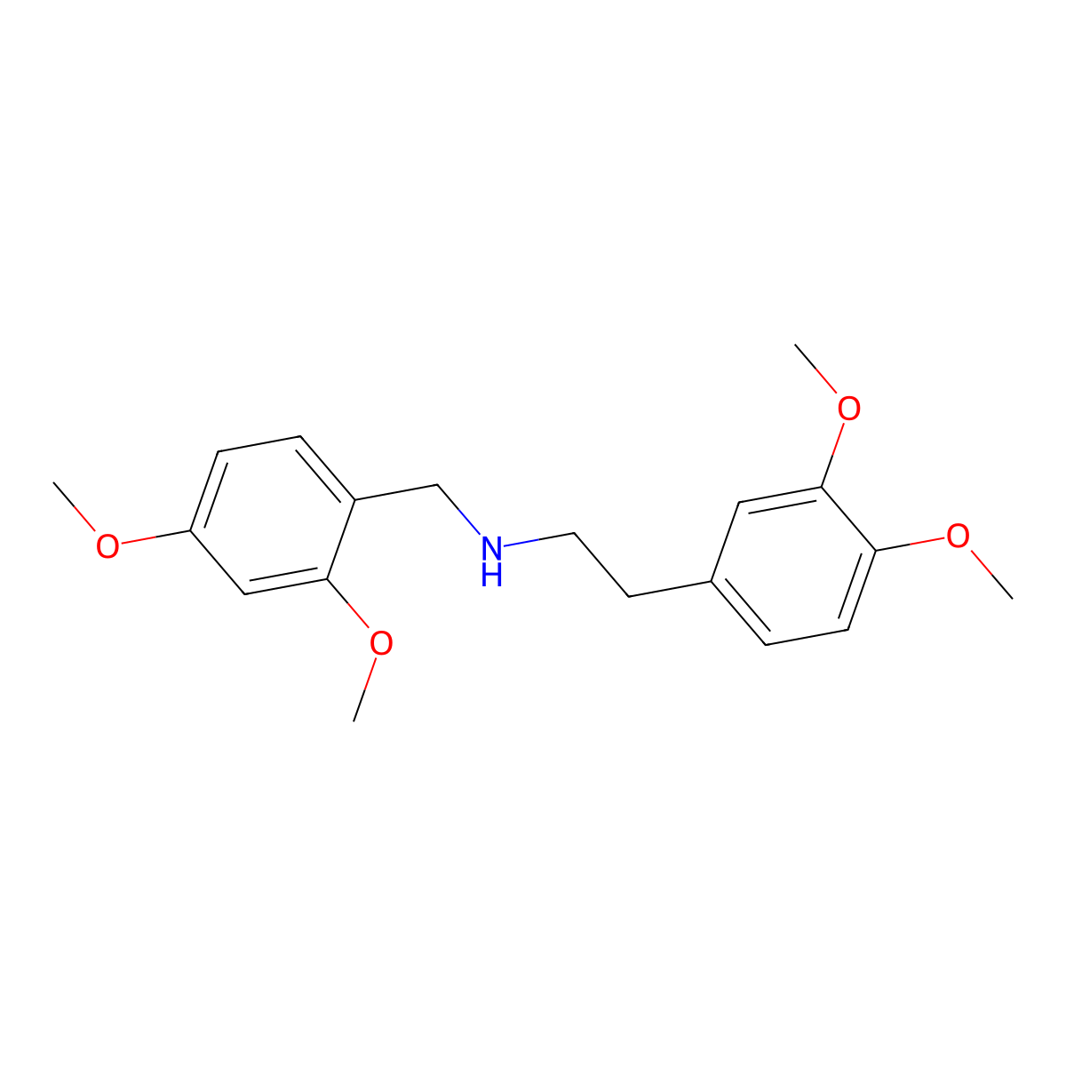 2-(3,4-dimethoxyphenyl)-N-[(2,4-dimethoxyphenyl)methyl]ethanamine molecular structure, CAS 356094-28-5