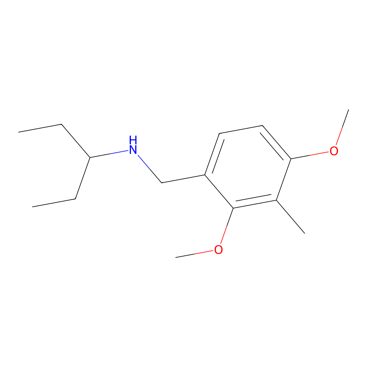 N-(2,4-dimethoxy-3-methylbenzyl)-3-pentanamine molecular structure, CAS 356094-45-6