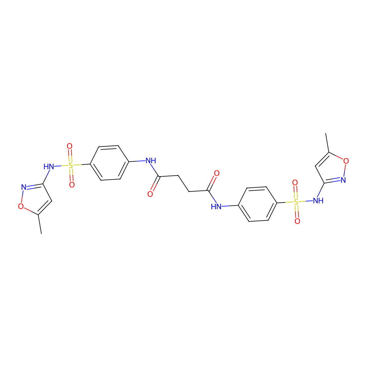 N,N'-bis[4-[(5-methyl-1,2-oxazol-3-yl)sulfamoyl]phenyl]butanediamide molecular structure, CAS 356094-50-3