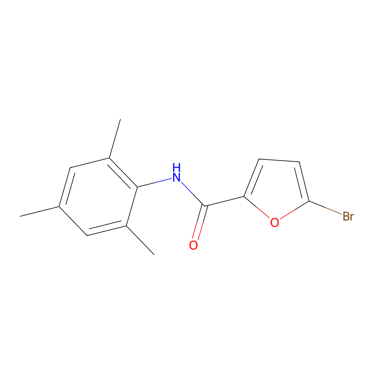 5-bromo-N-(2,4,6-trimethylphenyl)furan-2-carboxamide molecular structure, CAS 356094-54-7