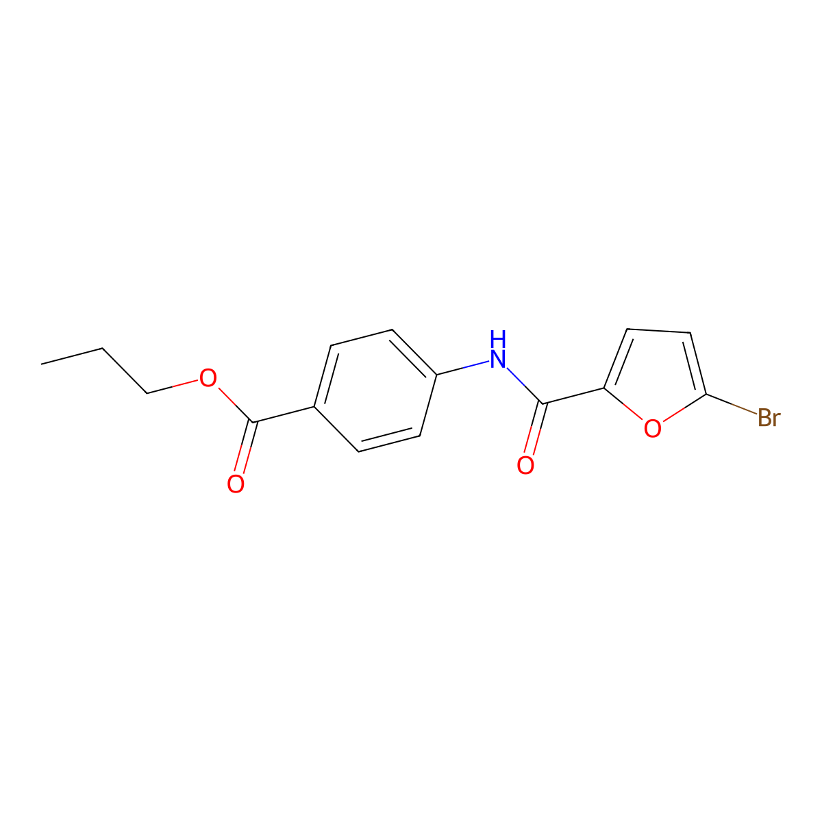Propyl 4-[(5-bromo-2-furoyl)amino]benzoate molecular structure, CAS 356094-57-0