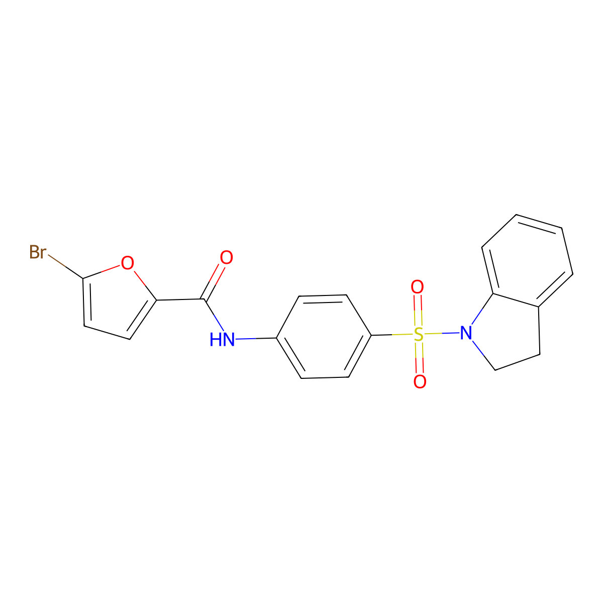 5-bromo-N-[4-(2,3-dihydro-1H-indol-1-ylsulfonyl)phenyl]-2-furamide molecular structure, CAS 356094-62-7