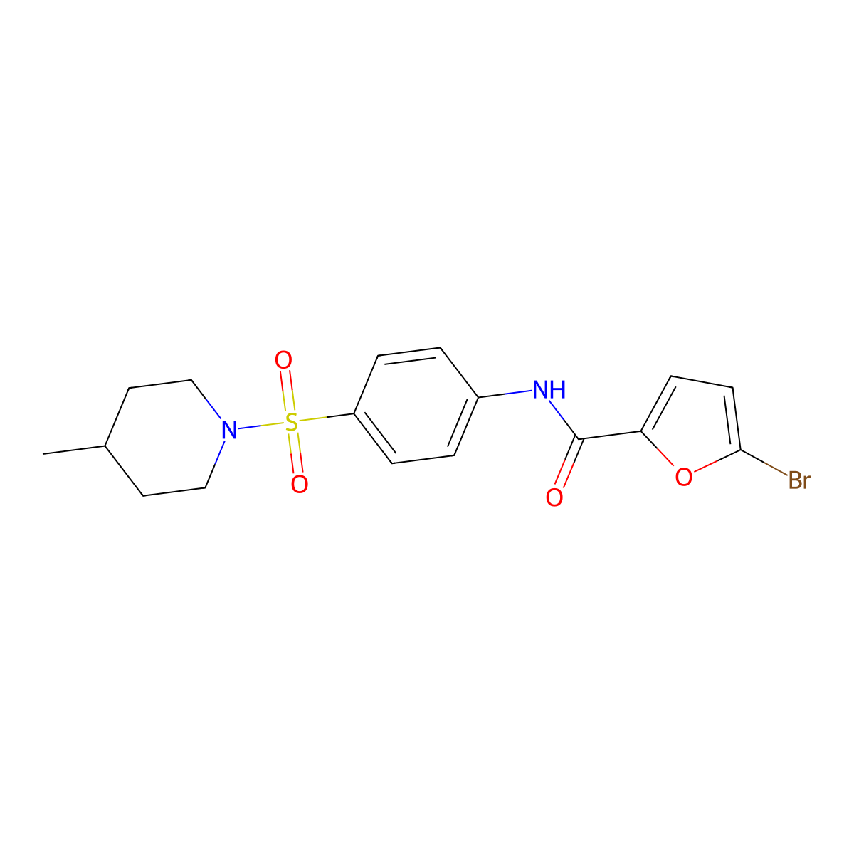 5-bromo-N-[4-(4-methylpiperidin-1-yl)sulfonylphenyl]furan-2-carboxamide molecular structure, CAS 356094-65-0