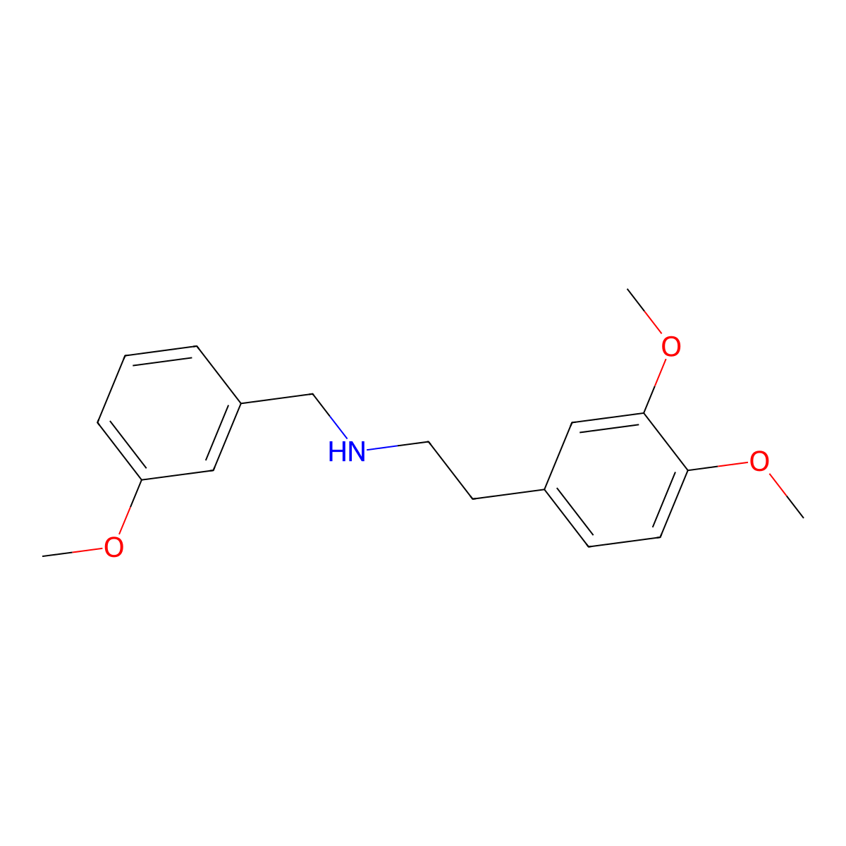 2-(3,4-dimethoxyphenyl)-N-[(3-methoxyphenyl)methyl]ethanamine molecular structure, CAS 356094-66-1
