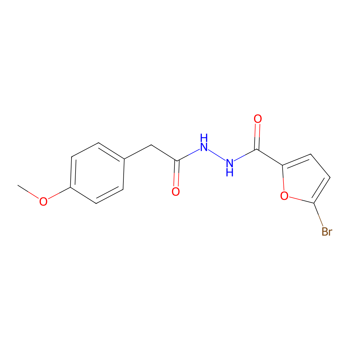 5-bromo-N'-[(4-methoxyphenyl)acetyl]-2-furohydrazide molecular structure, CAS 356094-79-6