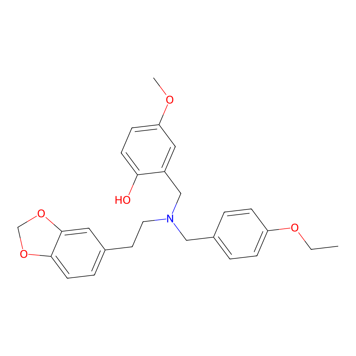 2-[[2-(1,3-Benzodioxol-5-yl)ethyl-[(4-ethoxyphenyl)methyl]amino]methyl]-4-methoxyphenol molecular structure, CAS 356095-31-3