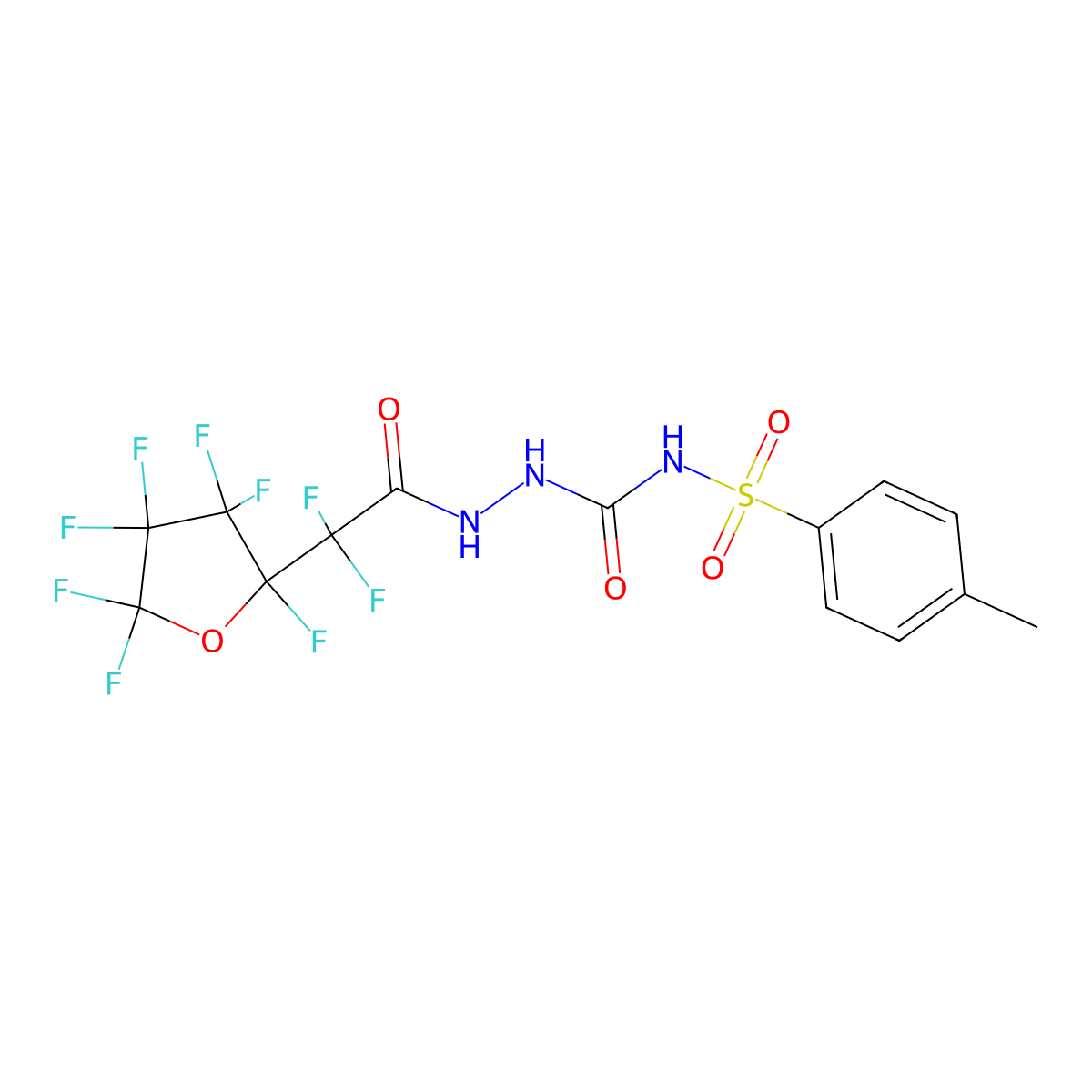 2-[difluoro(2,3,3,4,4,5,5-heptafluorotetrahydrofuran-2-yl)acetyl]-N-[(4-methylphenyl)sulfonyl]hydrazinecarboxamide molecular structure, CAS 356095-51-7