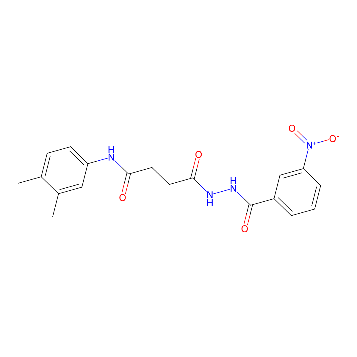 N-(3,4-dimethylphenyl)-4-(2-{3-nitrobenzoyl}hydrazino)-4-oxobutanamide molecular structure, CAS 356095-62-0