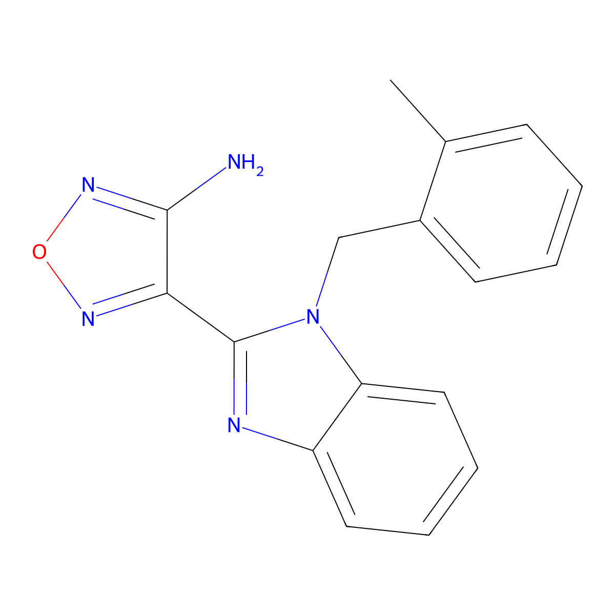 4-[1-(2-Methylbenzyl)-1h-benzimidazol-2-yl]-1,2,5-oxadiazol-3-amine molecular structure, CAS 356095-69-7
