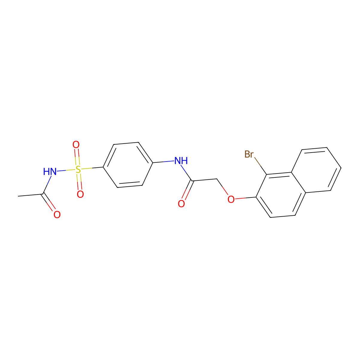 N-{4-[(acetylamino)sulfonyl]phenyl}-2-[(1-bromo-2-naphthyl)oxy]acetamide molecular structure, CAS 356095-78-8