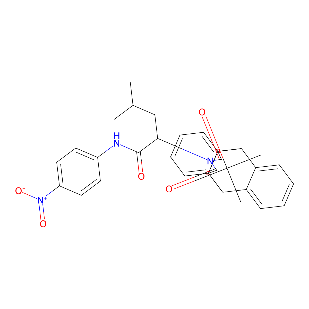 2-(16,18-dioxo-17-azapentacyclo[6.6.5.0~2,7~.0~9,14~.0~15,19~]nonadeca-2,4,6,9,11,13-hexaen-17-yl)-N-{4-nitrophenyl}-4-methylpentanamide molecular structure, CAS 356097-67-1