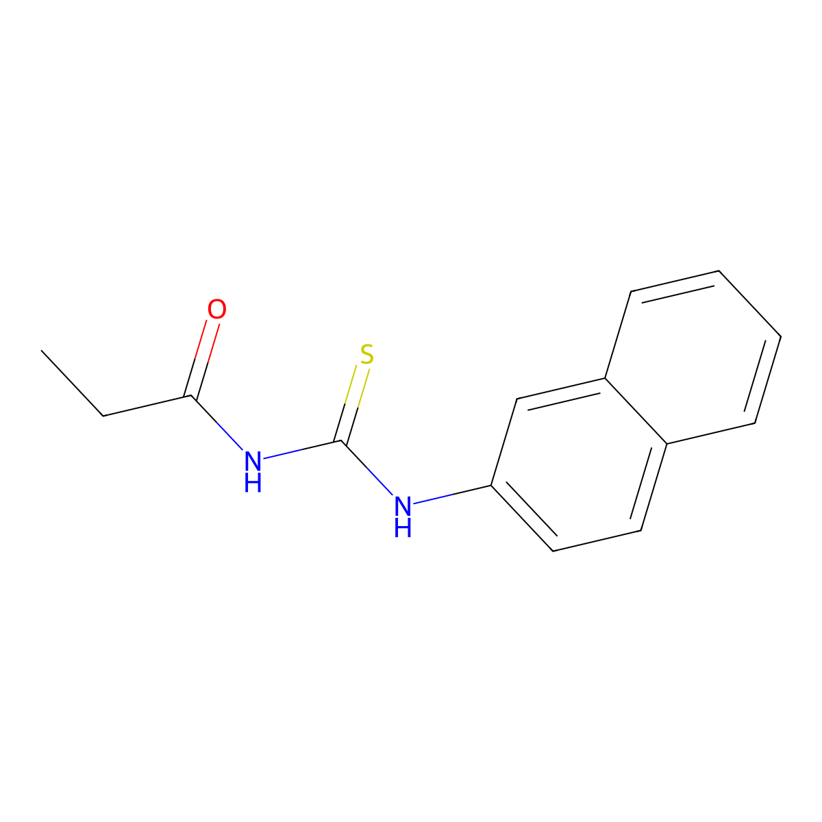 N-(naphthalen-2-ylcarbamothioyl)propanamide molecular structure, CAS 356097-68-2