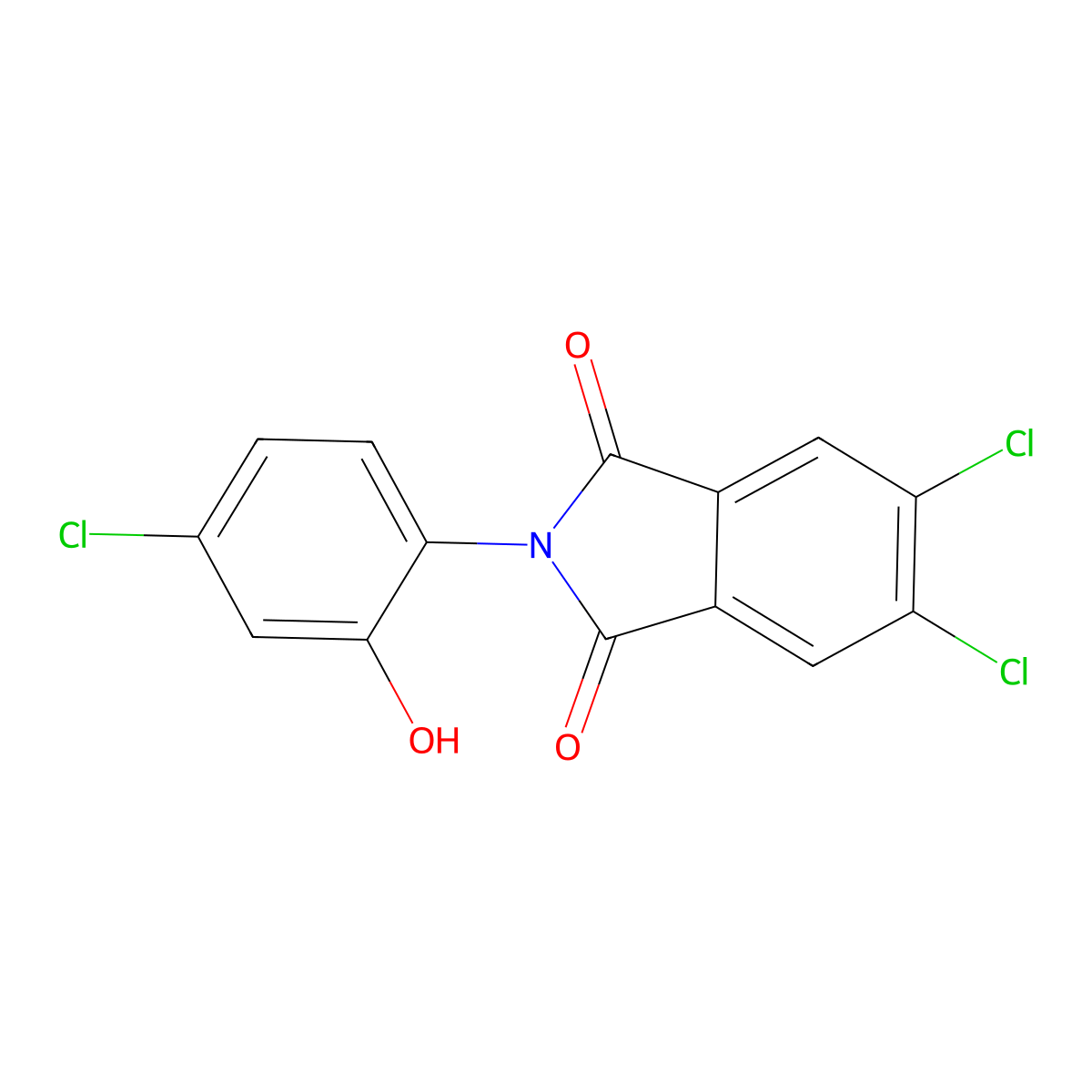 5,6-Dichloro-2-(4-chloro-2-hydroxyphenyl)isoindole-1,3-dione molecular structure, CAS 356097-95-5