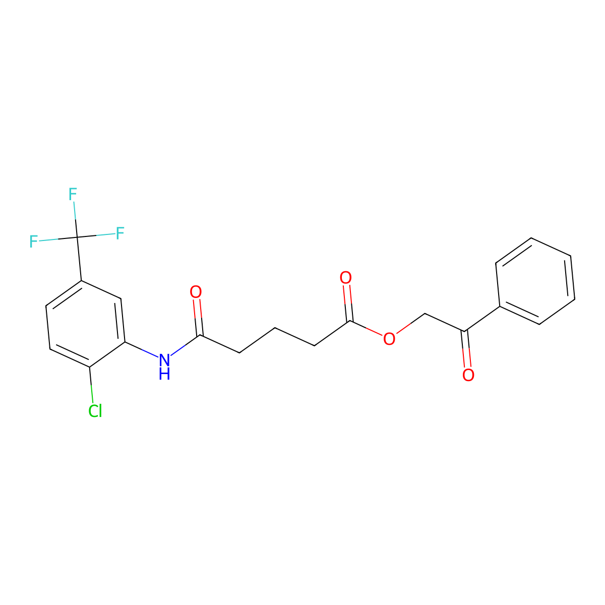 2-Oxo-2-phenylethyl 5-{[2-chloro-5-(trifluoromethyl)phenyl]amino}-5-oxopentanoate molecular structure, CAS 356098-11-8