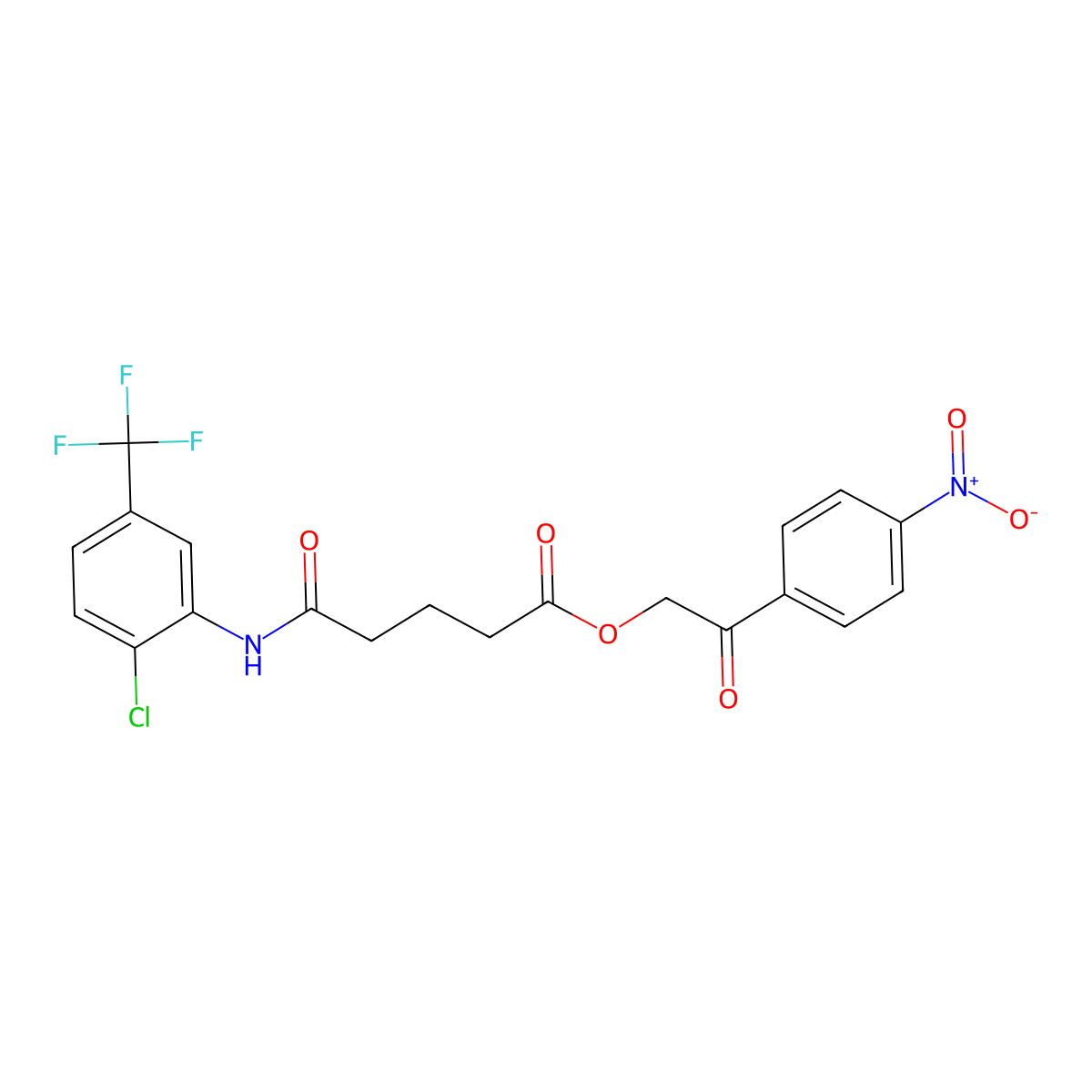 2-(4-Nitrophenyl)-2-oxoethyl 5-((2-chloro-5-(trifluoromethyl)phenyl)amino)-5-oxopentanoate molecular structure, CAS 356098-15-2