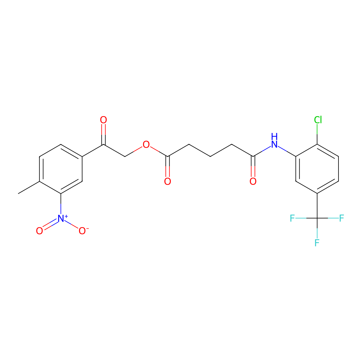 2-(4-Methyl-3-nitrophenyl)-2-oxoethyl 5-((2-chloro-5-(trifluoromethyl)phenyl)amino)-5-oxopentanoate molecular structure, CAS 356098-19-6