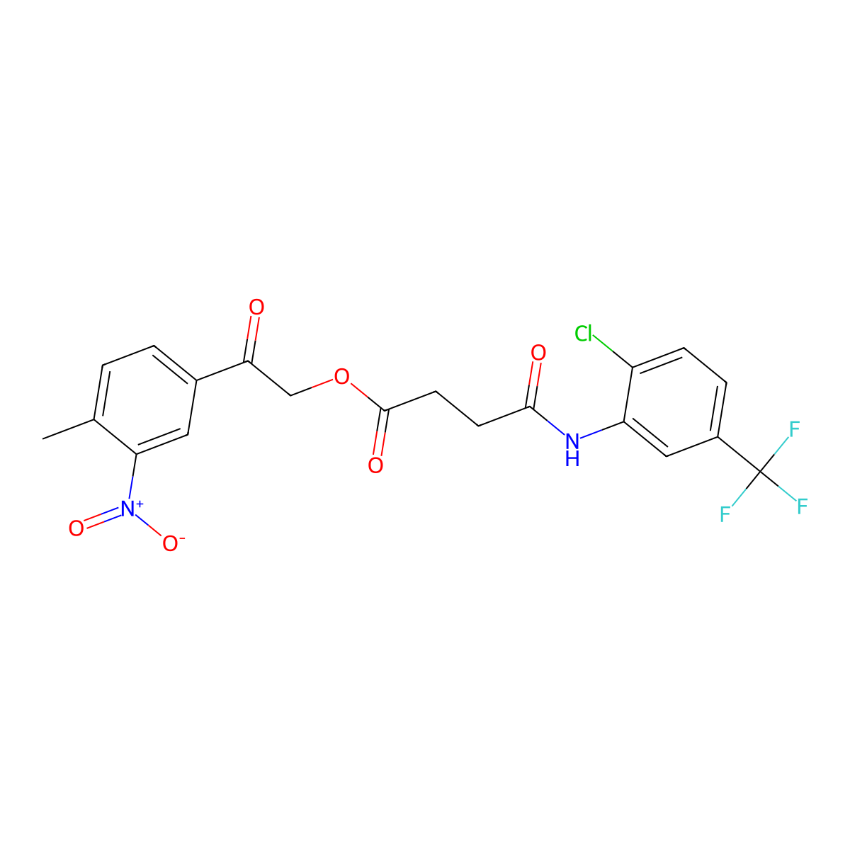 2-(4-Methyl-3-nitrophenyl)-2-oxoethyl 4-((2-chloro-5-(trifluoromethyl)phenyl)amino)-4-oxobutanoate molecular structure, CAS 356098-35-6