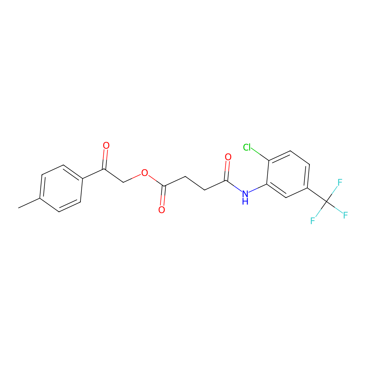 2-(4-Methylphenyl)-2-oxoethyl 4-{[2-chloro-5-(trifluoromethyl)phenyl]amino}-4-oxobutanoate molecular structure, CAS 356098-43-6