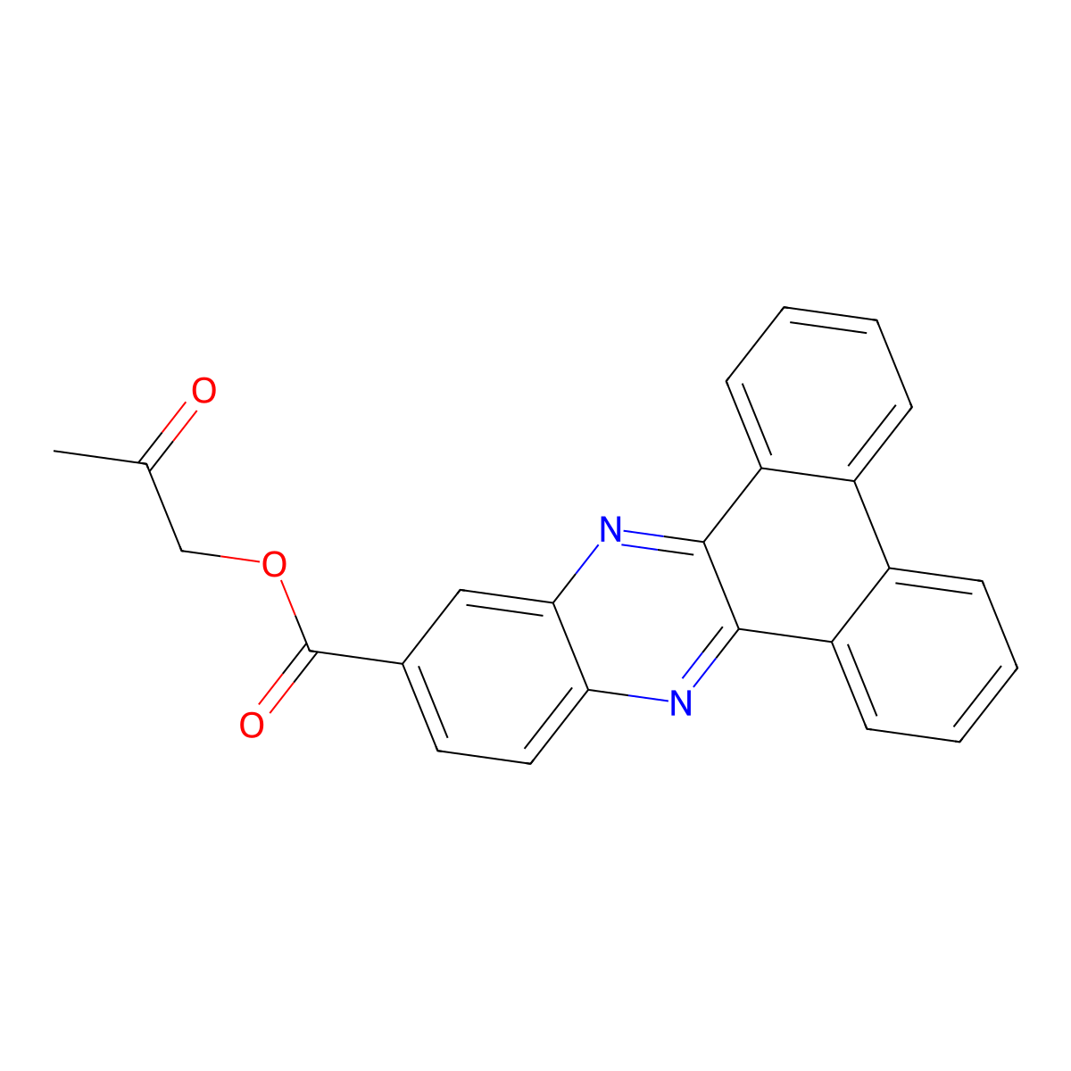2-Oxopropyl dibenzo[a,c]phenazine-11-carboxylate molecular structure, CAS 356098-91-4