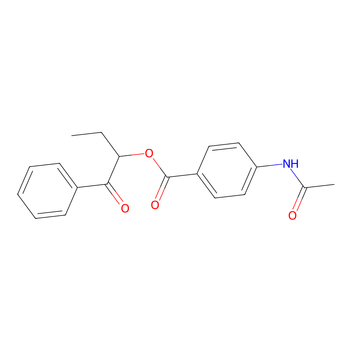 1-Benzoylpropyl 4-(acetylamino)benzoate molecular structure, CAS 356098-96-9