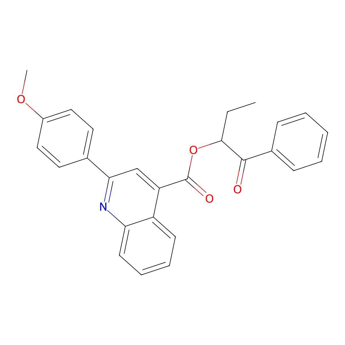 (1-Oxo-1-phenylbutan-2-yl) 2-(4-methoxyphenyl)quinoline-4-carboxylate molecular structure, CAS 356099-03-1