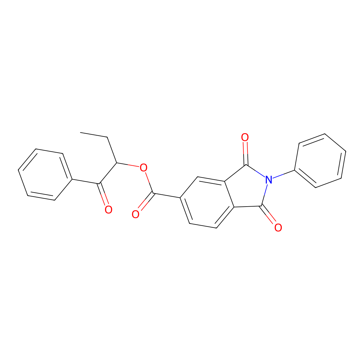 1-Benzoylpropyl 1,3-dioxo-2-phenyl-5-isoindolinecarboxylate molecular structure, CAS 356099-05-3