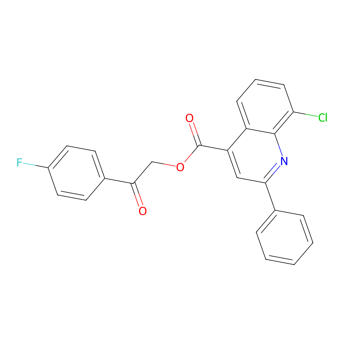 2-(4-Fluorophenyl)-2-oxoethyl 8-chloro-2-phenylquinoline-4-carboxylate molecular structure, CAS 356099-68-8