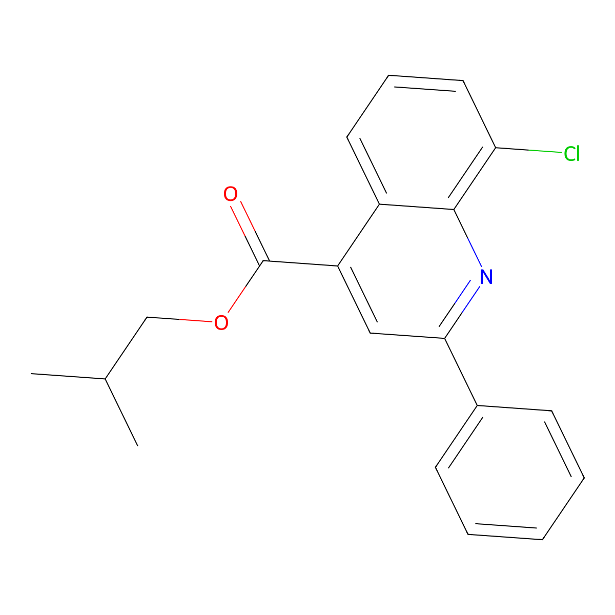 Isobutyl 8-chloro-2-phenyl-4-quinolinecarboxylate molecular structure, CAS 356099-81-5