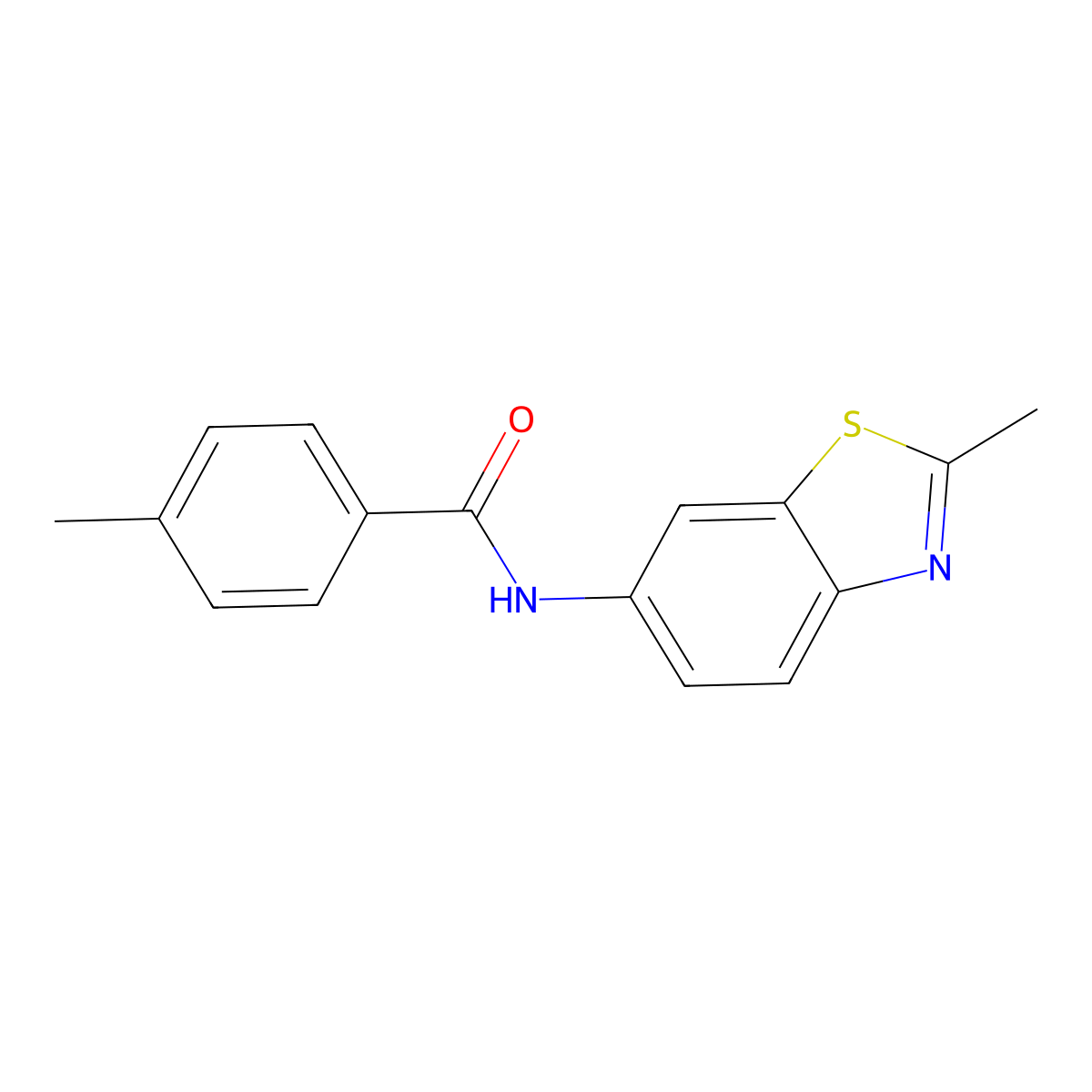 4-methyl-N-(2-methyl-1,3-benzothiazol-6-yl)benzamide molecular structure, CAS 356099-92-8