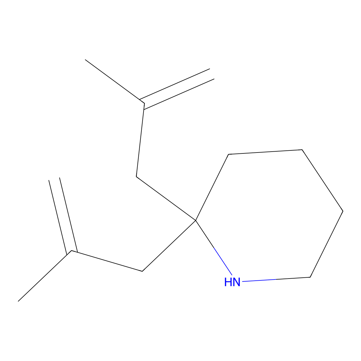 2,2-Bis-(2-methyl-allyl)-piperidine molecular structure, CAS 356099-99-5
