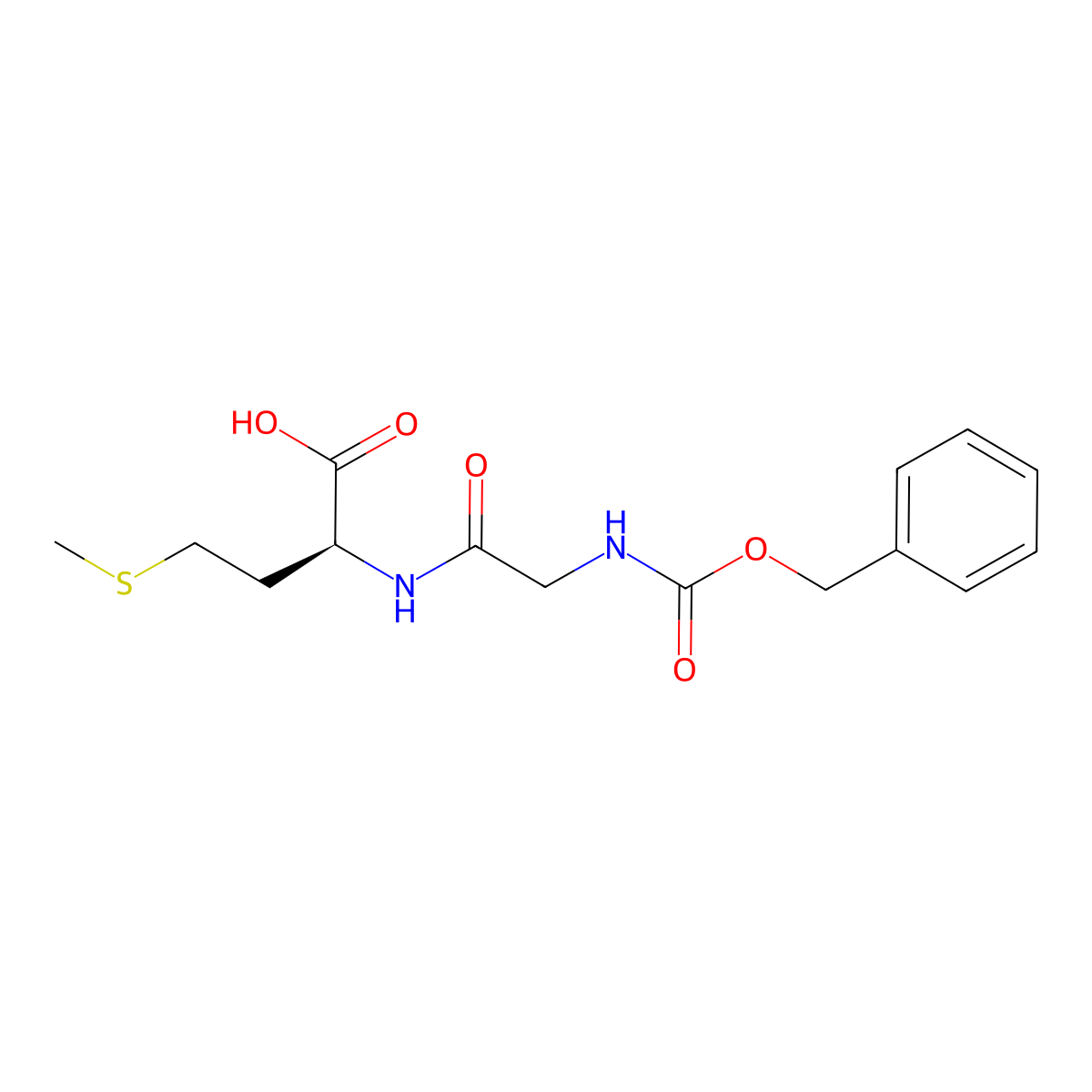 N-[N-[(Phenylmethoxy)carbonyl]glycyl]-L-methionine molecular structure, CAS 3561-48-6