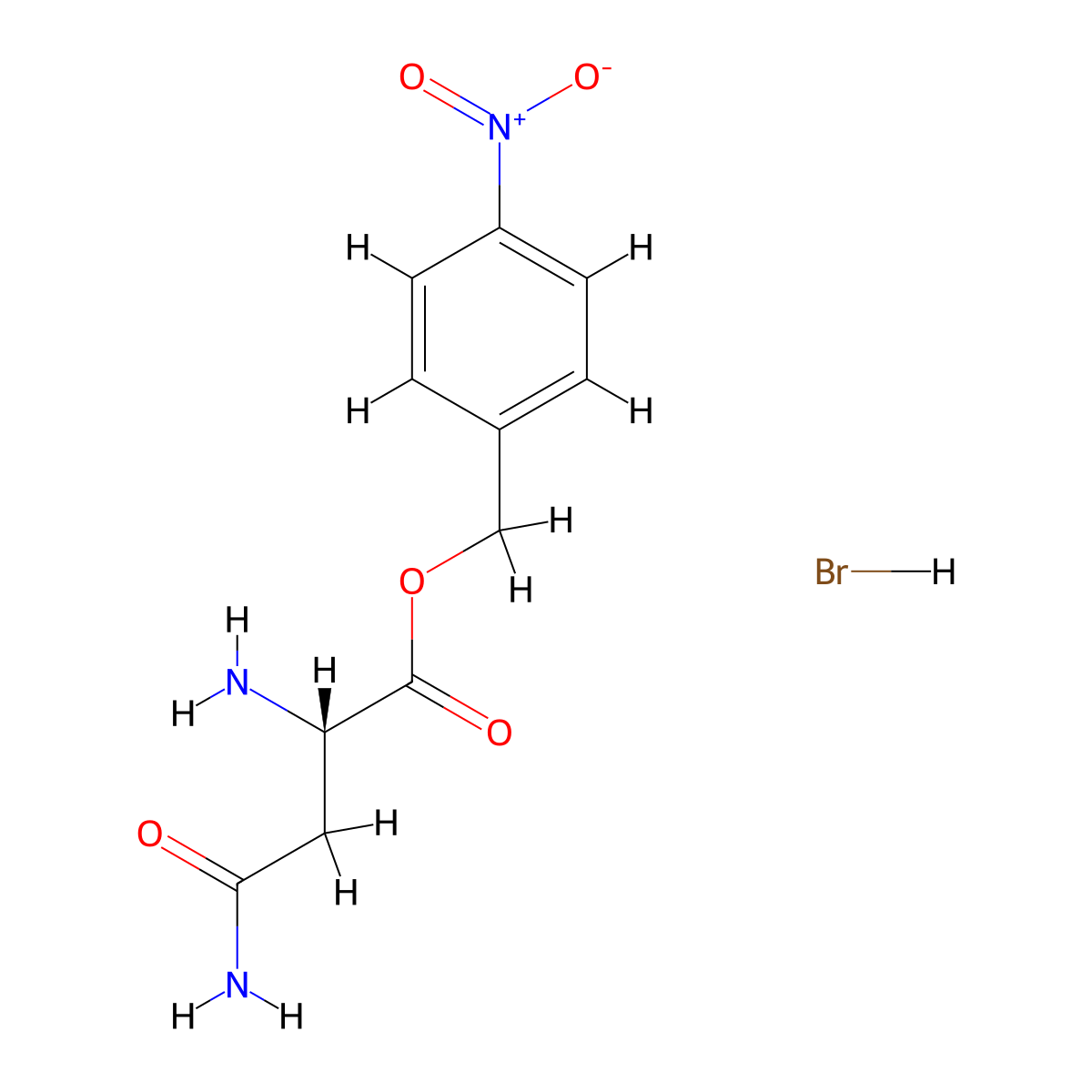 (S)-4-Nitrobenzyl 2,4-diamino-4-oxobutanoate hydrobromide molecular structure, CAS 3561-57-7