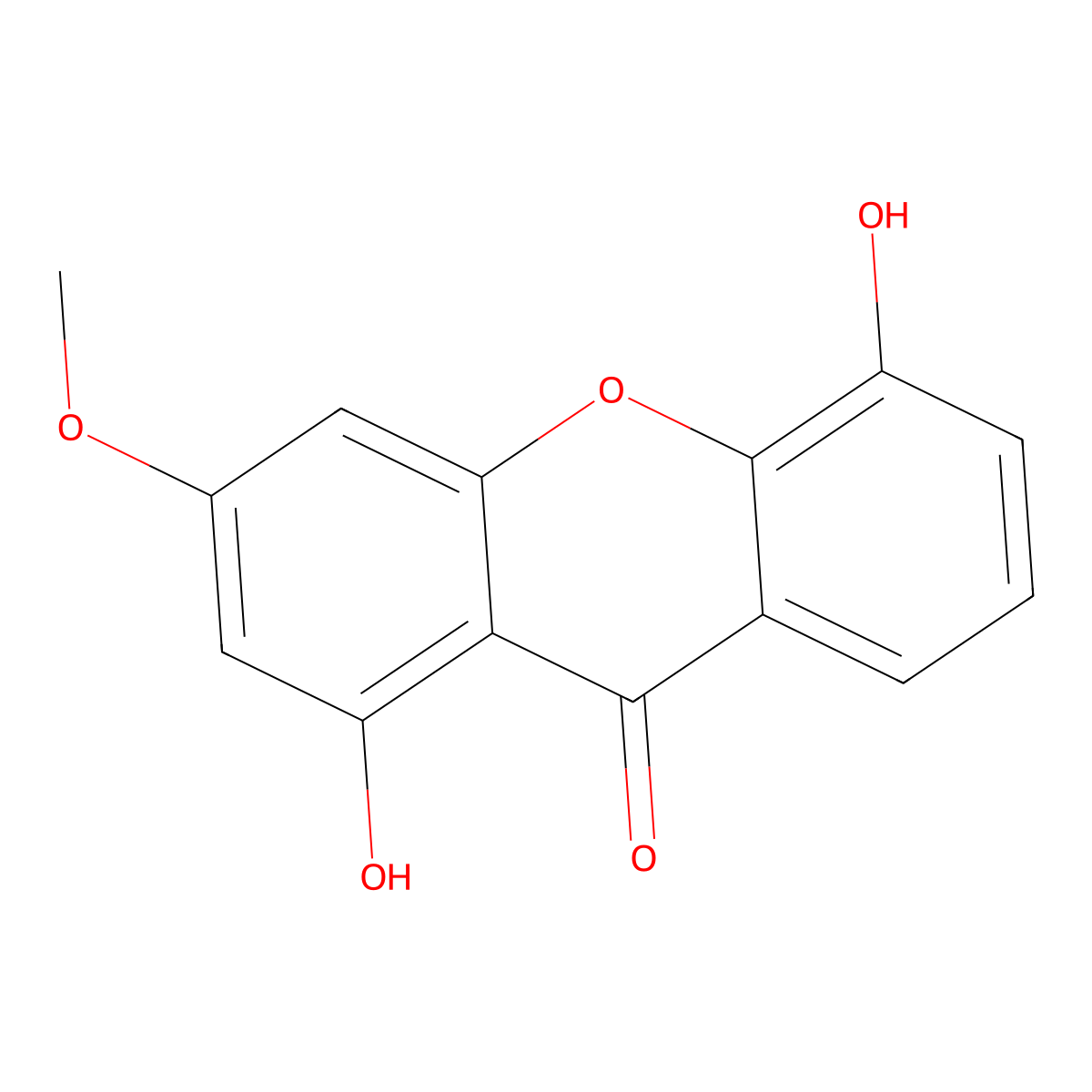 1,5-Dihydroxy-3-methoxyxanthone molecular structure, CAS 3561-81-7